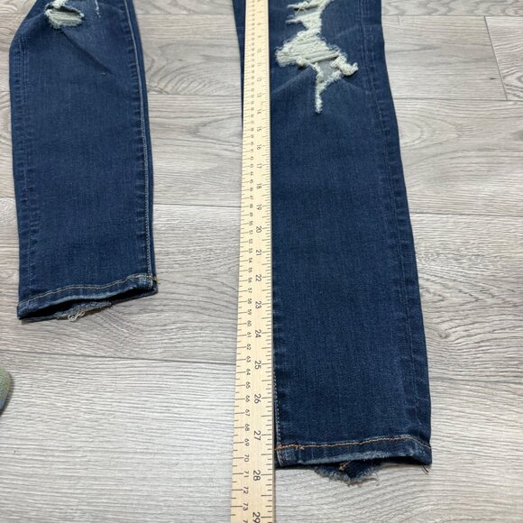 American Eagle Super Stretch X Distressed Skinny Jeans Size 6 Ripped Dark Wash - Picture 9 of 15